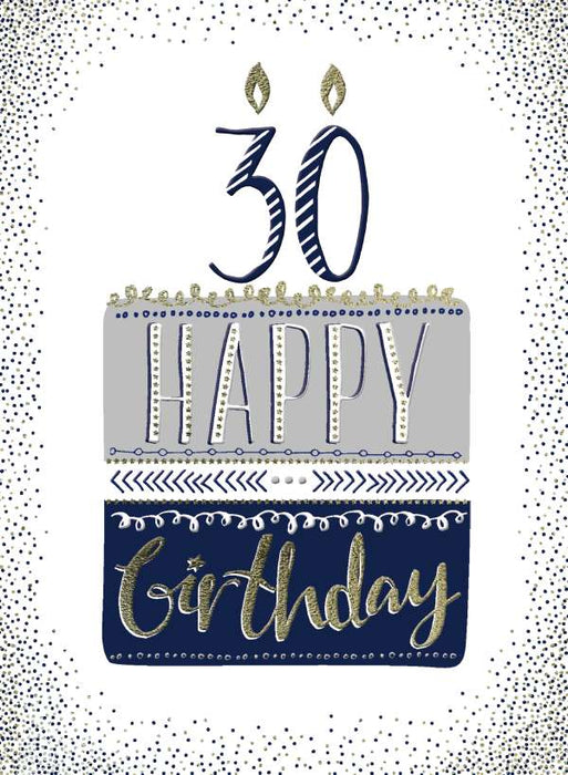 7x5" Card -  30th Birthday - Masculine Cake Image