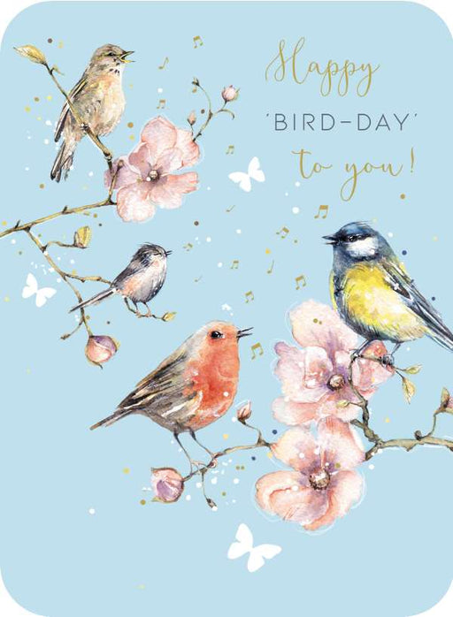 7x5" Card - Happy Birthday \ Bird-day - Bird Garden Lover