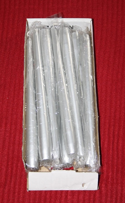250 mm x 23 mm Tapered Candles Box of 12 - Silver Metallic 