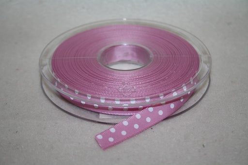 10mmx20m polka dot ribbon pretty pink L249