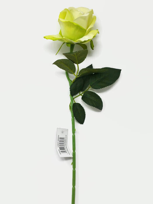 Single Stem Velvet Touch Rose x 50cm - Lime Green