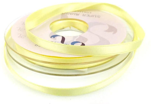 6mm x 20m Double Faced pale Yellow Satin Ribbon