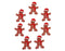 8 Wooden Christmas Gingerbread Men with Hats - Self Adhesive 