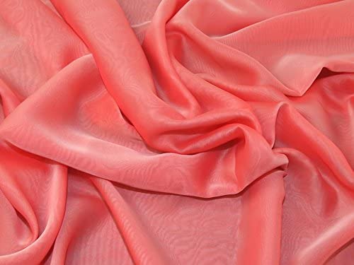 1 Metre Chiffon Cationic Fabric x 145cm - Shrimp Peach