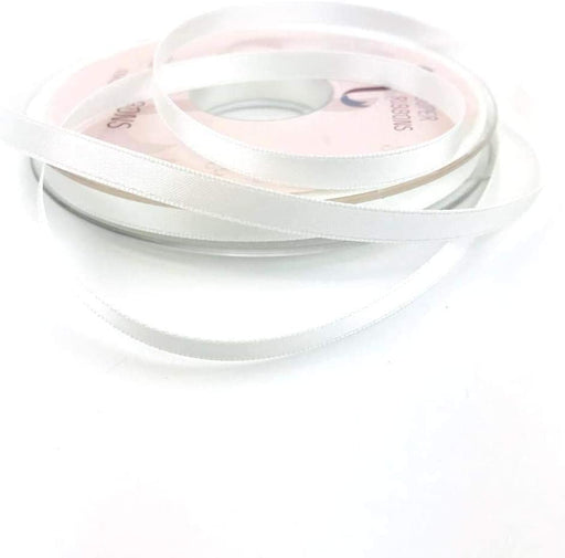 6mm x 20m Double Faced White Satin Ribbon