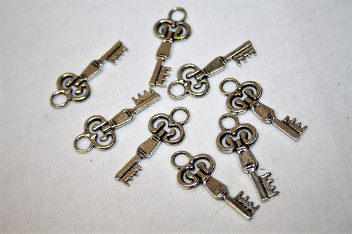 8 Silver Key charms