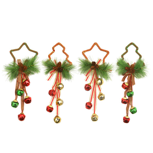 Single Red & Gold Bell Hanger with Pine  - One Chosen at Random