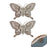 2 Champagne Gold Glitter Butterflies x 10cm - Clip On