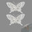 2 White Glitter Butterflies x 10cm - Clip On