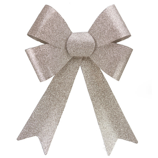 Large Champagne Gold Glitter Bow x 32cm