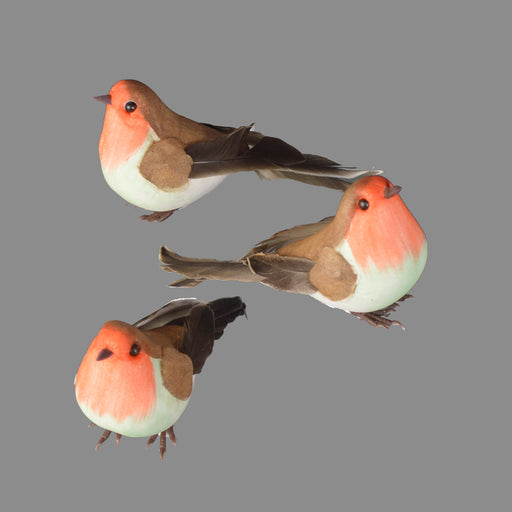 3 x 11cm Wired Robins