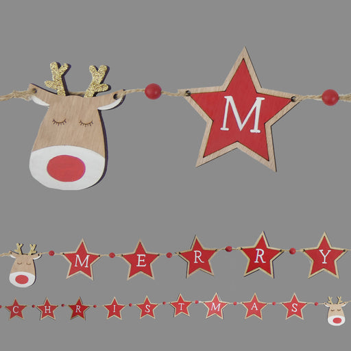 Merry Christmas Deer Letter Garland x 2 metres