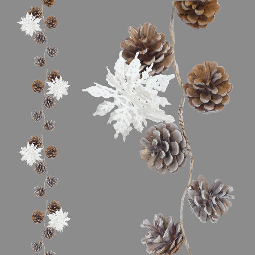 1.2m Pine & 3D Snowflake Garland