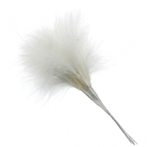 Fluffy Cream Feathers x 6 