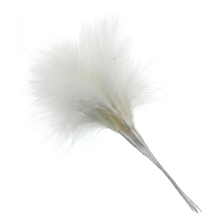 Fluffy Cream Feathers x 6 — Artificial Floral Supplies