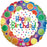 18" Foil Balloon - Happy Birthday Rainbow Dots 