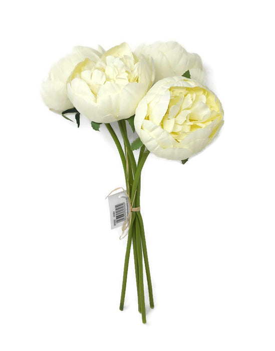 5 Head Peony Bundle - Ivory