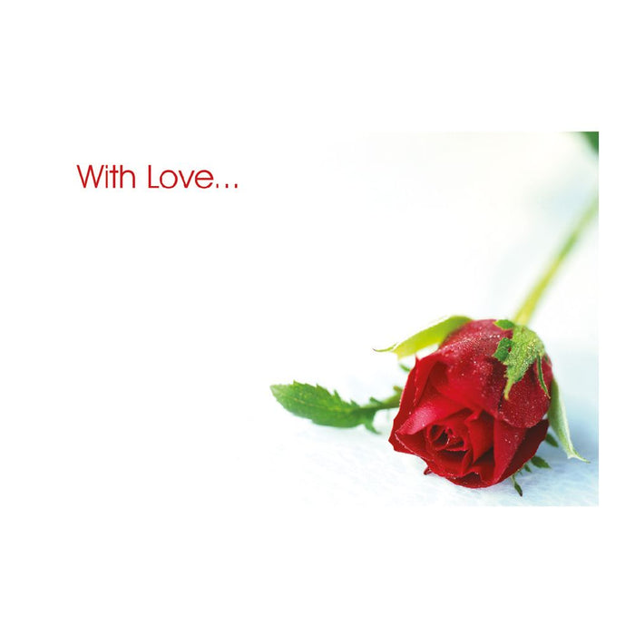 50 Florist Cards - Red Rosebud -  With Love