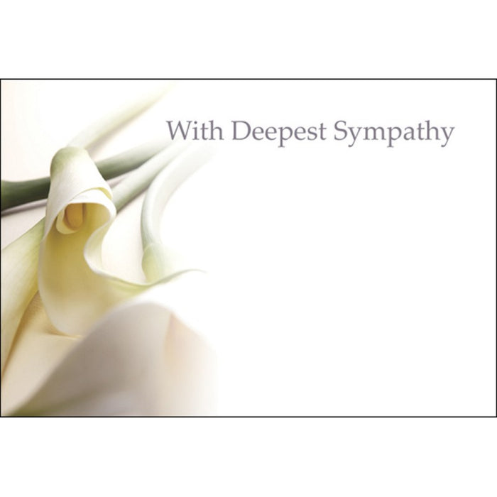 9 Large With Deepest Sympathy Florist Cards , Calla Lily 60-00096