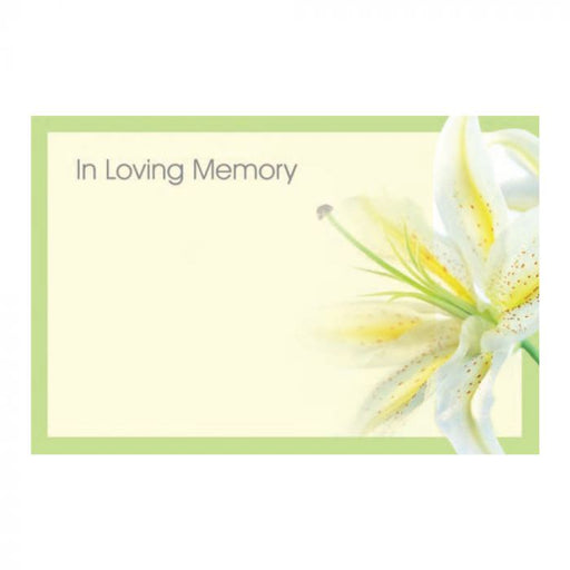 50 Florist Cards In Loving Memory - Lily 60-00075