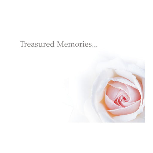 50 Florist Cards - Treasured Memories with Pale Pink Rose