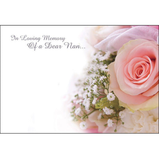 9 Large Nan Sympathy Florist Cards, Rose & Gyp 60-00106