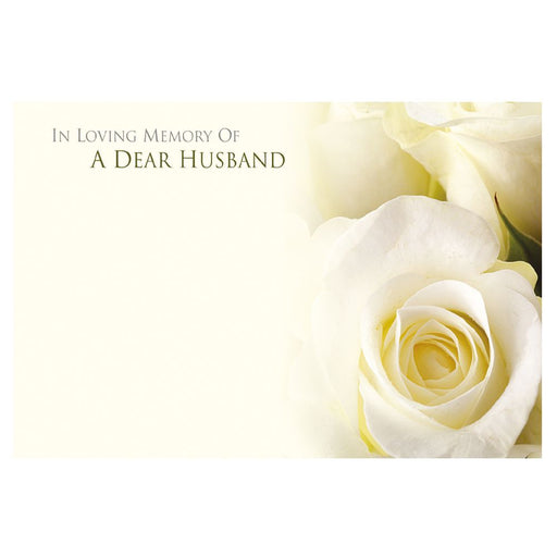 9 Large  Sympathy Message Cards - 12.5 x 9cm -  In Loving Memory of a Husband