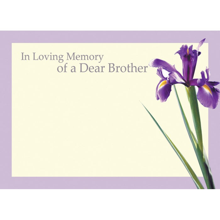 9 Large Brother Sympathy Florist Cards , with Iris