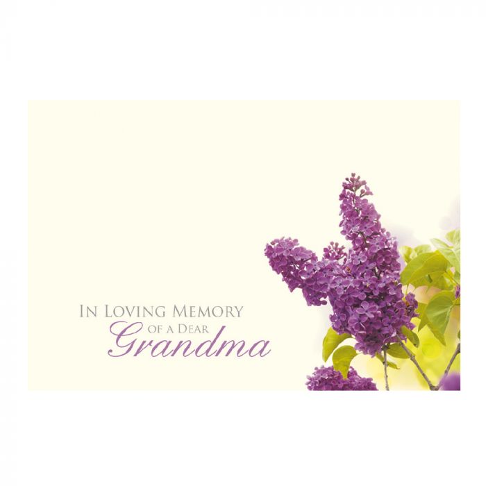 50 Florist Cards ILM Dear Grandma - Purple Flowers