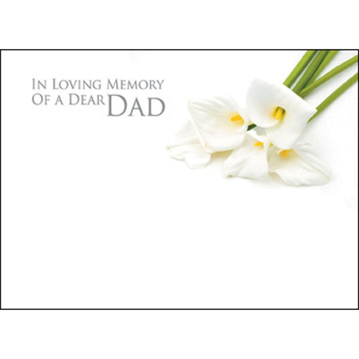 9 Large Dad Sympathy Florist Cards, with Calla Lily 60-00230
