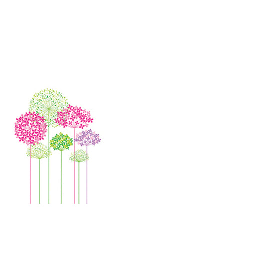 50 Blank Florist Cards - Multi Coloured Hydrangea