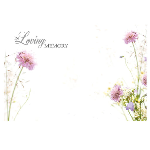 50 In Loving Memory Florist Cards - Wild Flowers