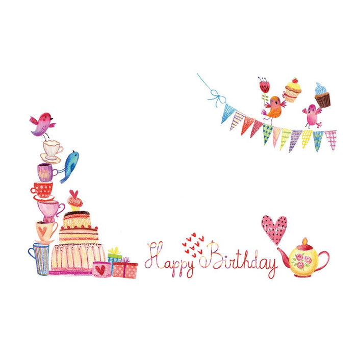 50 Florist Cards - Happy Birthday - Tea Party