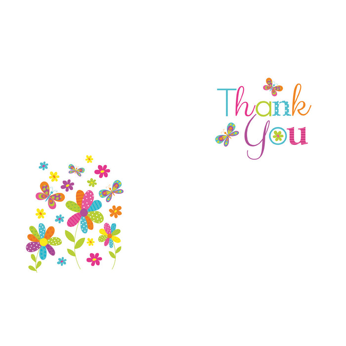50 Florist Cards -Thank You - Funky Flowers & Butterflies