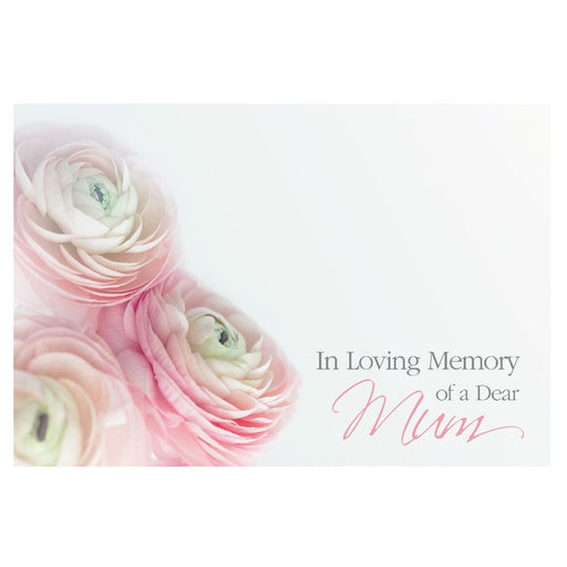 Pack of 50 Dear Mum Florist Message Cards - Pink Ranunculus