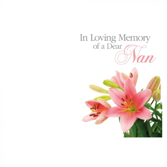 50 Florist Cards ILM Dear Nan - Pink Lilies 60-00813