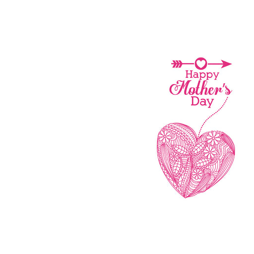 50 Mother's Day Gift Flower Cards -  Pink Vintage Heart