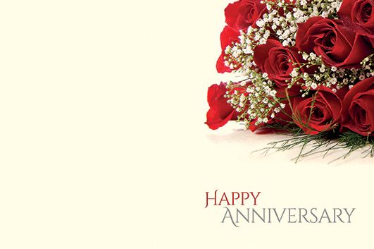 50 Florist -  Happy Anniversary - Roses & Gypsophila
