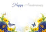 50 Florist - Happy Anniversary - Blue & Yellow Flowers