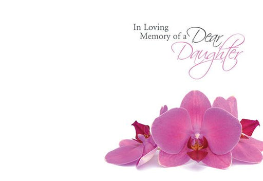 50 Florist Cards In Loving Memory of a Dear Daughter - Pink Orchid