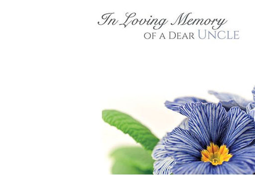 9 Large Cards In Loving Memory of a Dear Uncle - Pansy Print