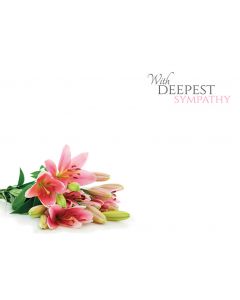 9 Large Florist Sympathy Message Cards - 12.5 x 9cm -  With Deepest Sympathy
