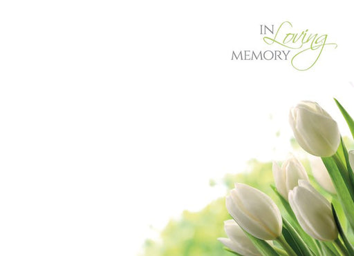 9 Large  Sympathy Message Cards - 12.5 x 9cm - In Loving Memory - Tulips