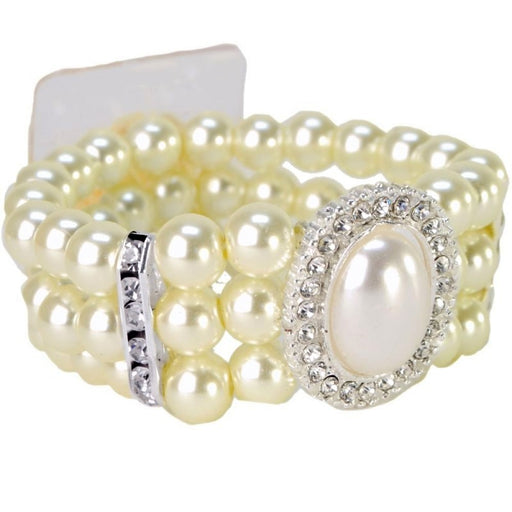 Vintage Pearl & Diamante Corsage Bracelet