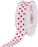 38mmx20m Polka Dot Ribbon White with Red Dots
