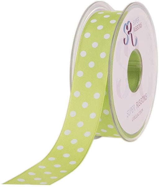 38mmx20m Polka Dot Ribbon Lime