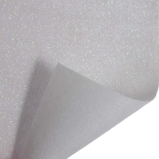 23cm x 30cm Glitter Felt Sheet - White