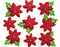 9 Self Adhesive Felt Poinsettias