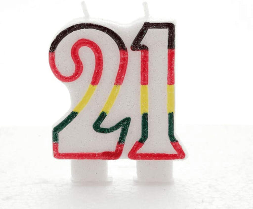 Number 21 Colourful Universal Birthday Cake Candle
