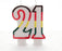 Number 21 Colourful Universal Birthday Cake Candle